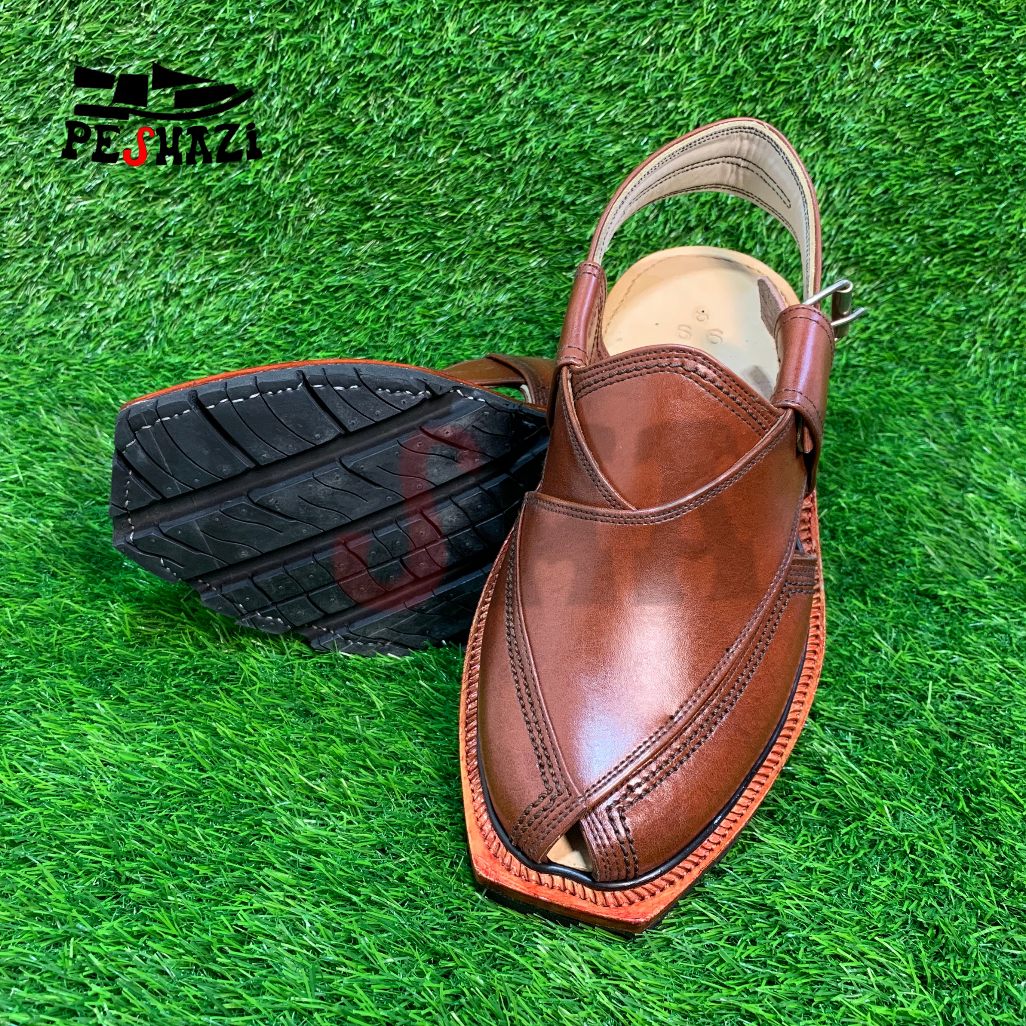 Handcrafted Brown Norozi Chappal – Double Sole, Quetta Artisan Craft