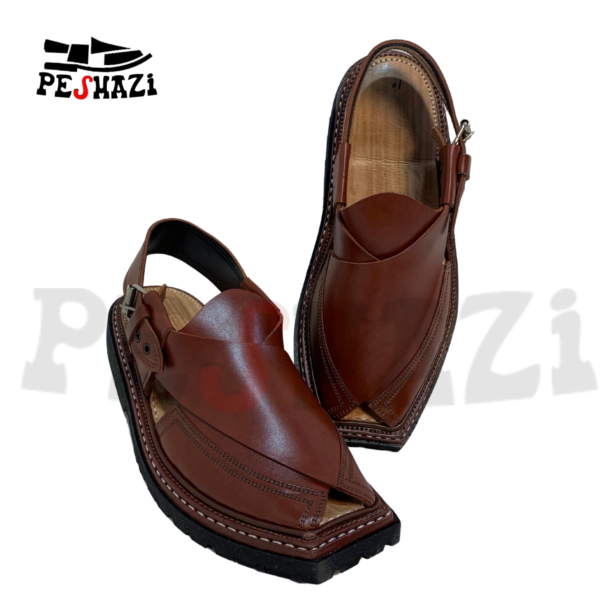 Premium Brown Double Sole Chappal – Hand-Stitched Perfection