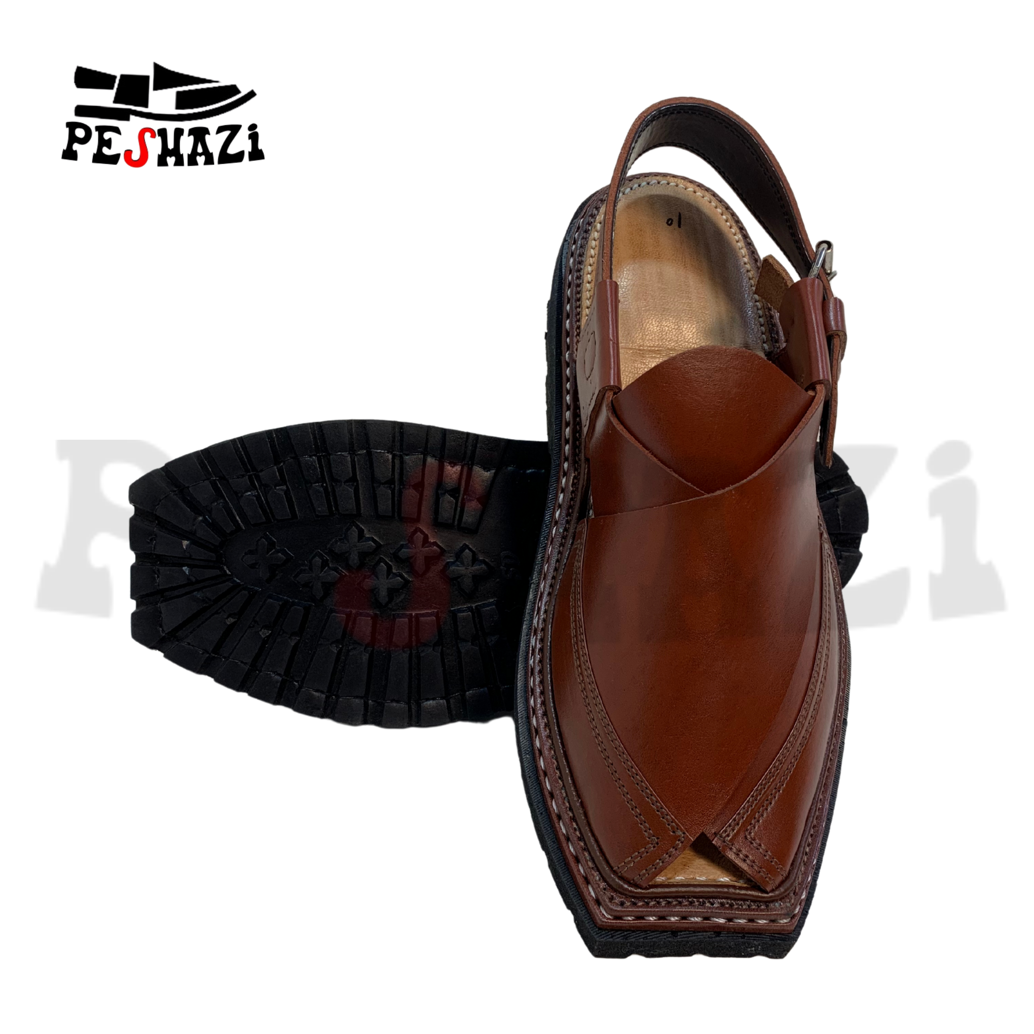 Premium Brown Double Sole Chappal – Hand-Stitched Perfection