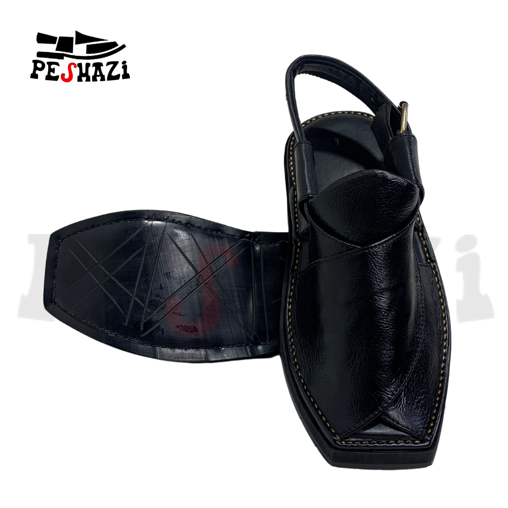 Jet Black Luxury Chappal – Handcrafted for Timeless Style