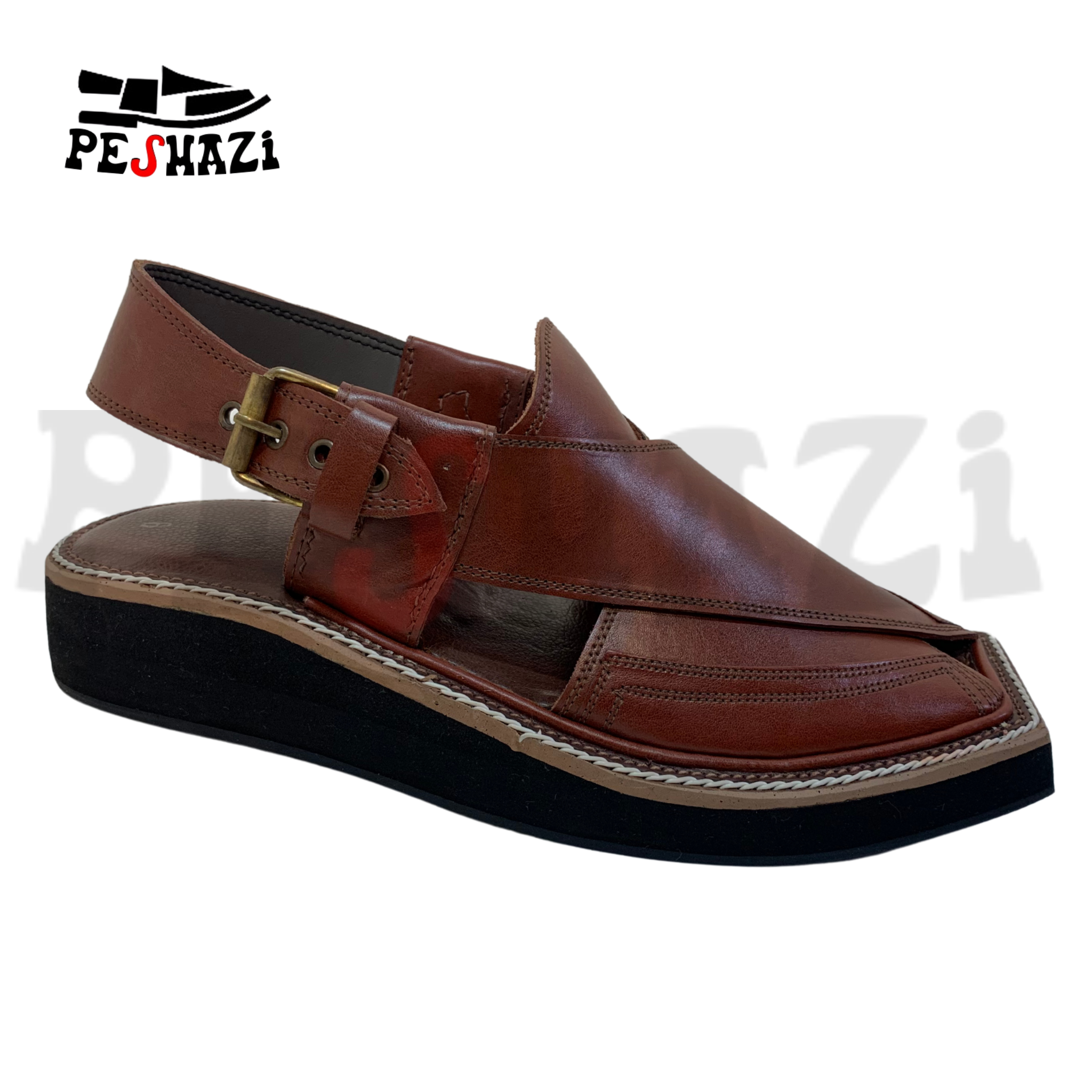 Classic Red Kaptaan Chappal with Black Sole – Timeless Style & Comfort