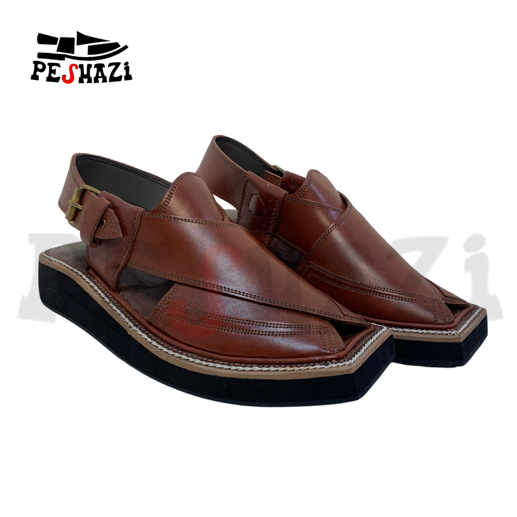 Classic Red Kaptaan Chappal with Black Sole – Timeless Style & Comfort