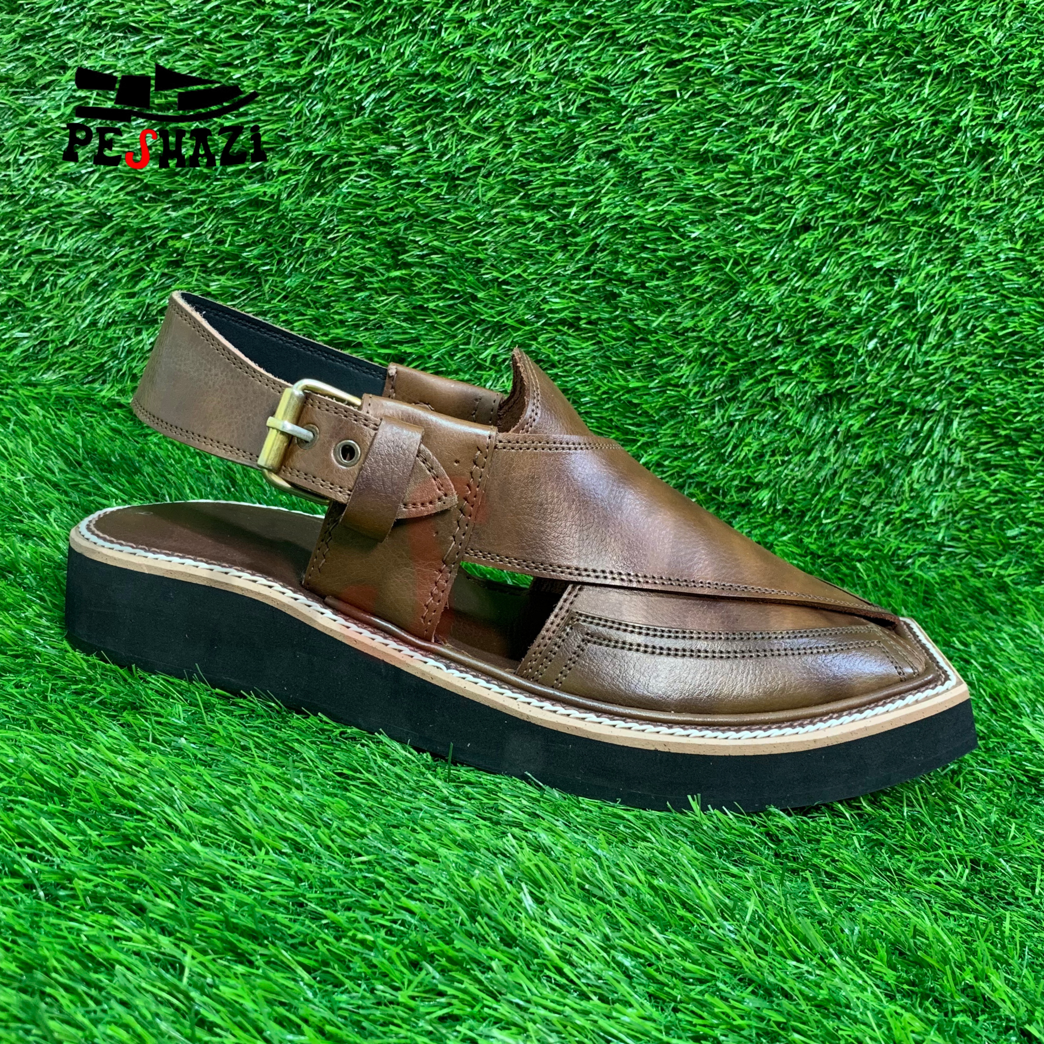 Rich Russet Brown Kaptaan Chappal with Black Sole – Classic Comfort, Modern Appeal