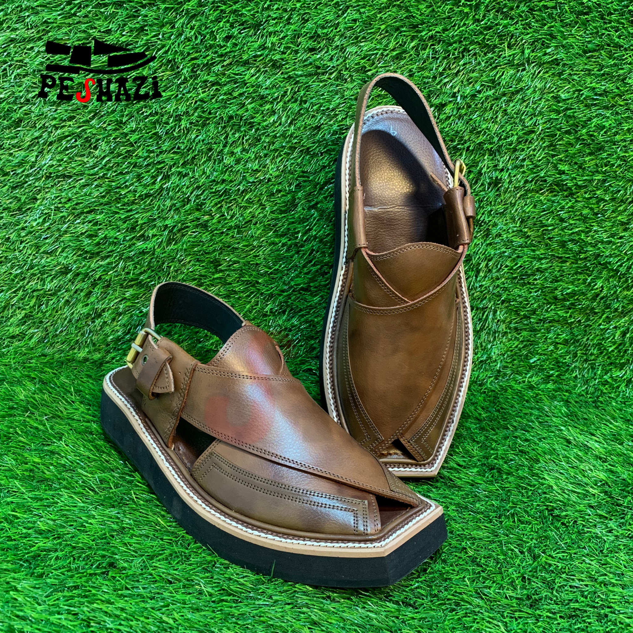 Rich Russet Brown Kaptaan Chappal with Black Sole – Classic Comfort, Modern Appeal