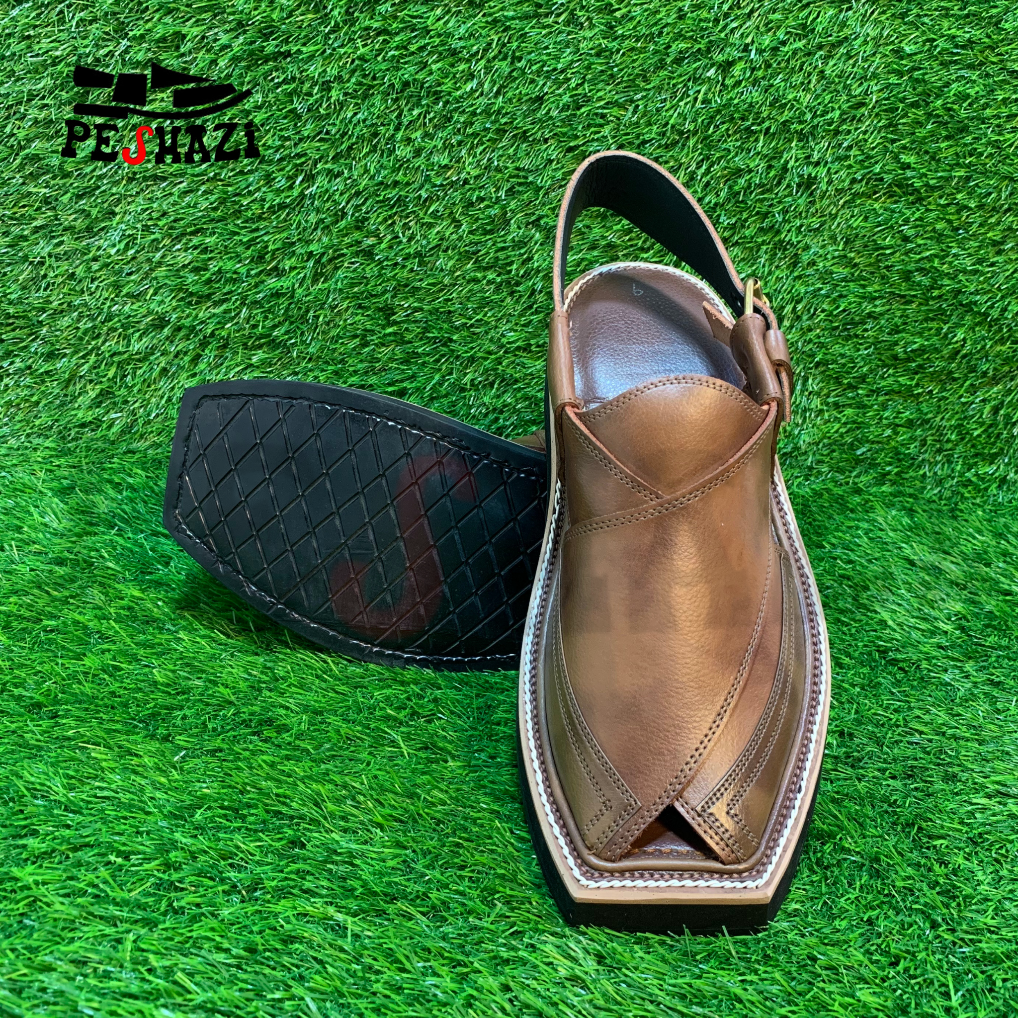 Rich Russet Brown Kaptaan Chappal with Black Sole – Classic Comfort, Modern Appeal