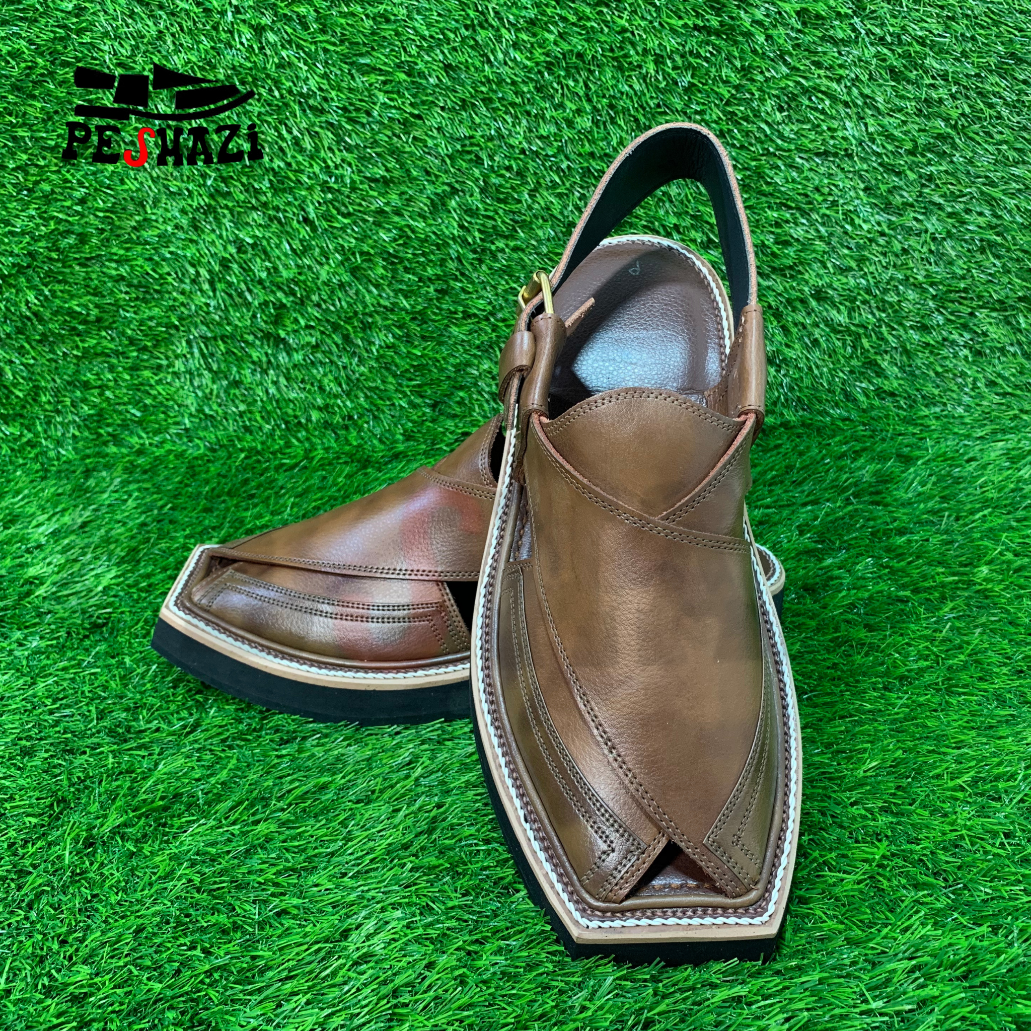 Rich Russet Brown Kaptaan Chappal with Black Sole – Classic Comfort, Modern Appeal