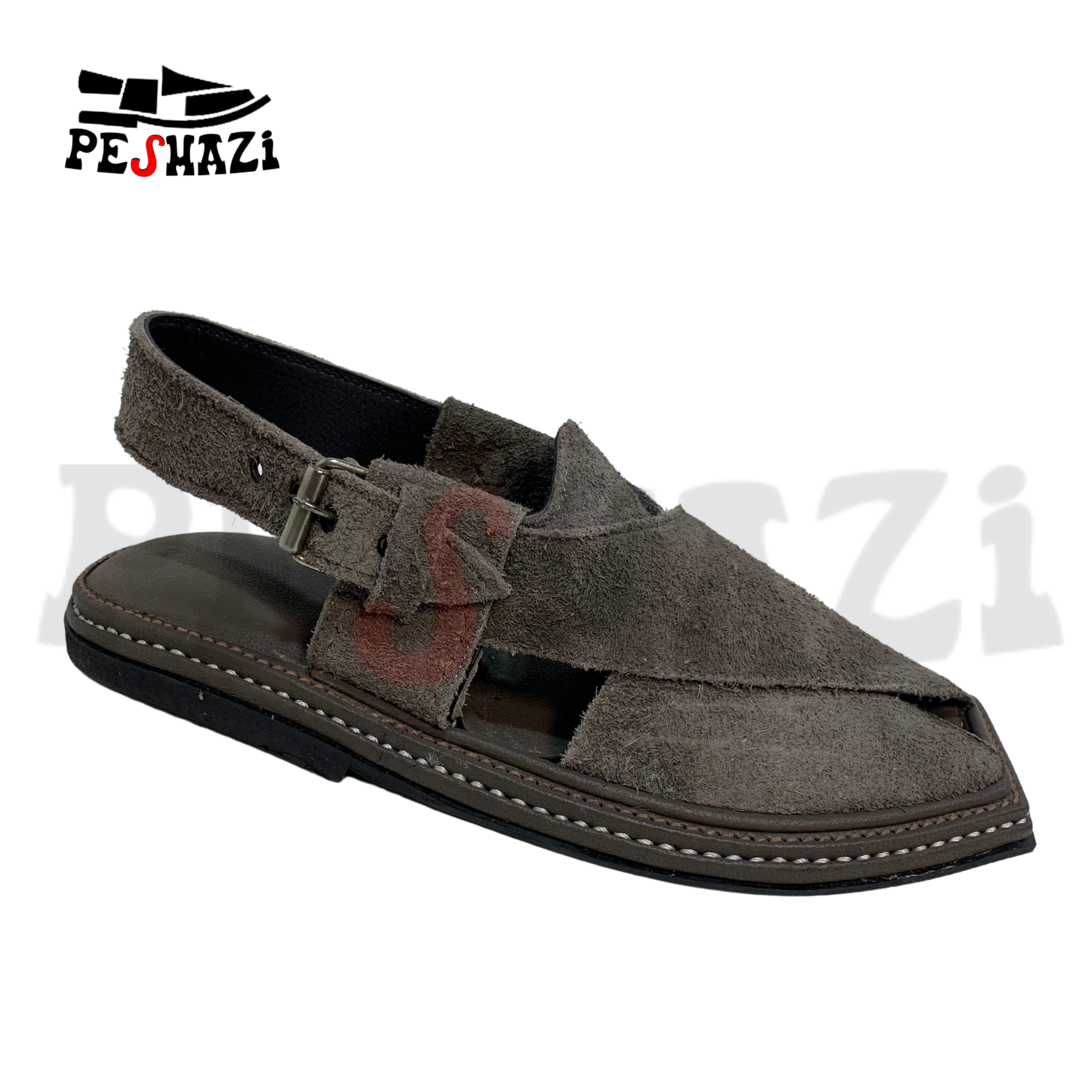 Handcrafted Grey Suede Leather Chappal – Luxury for Your Feet