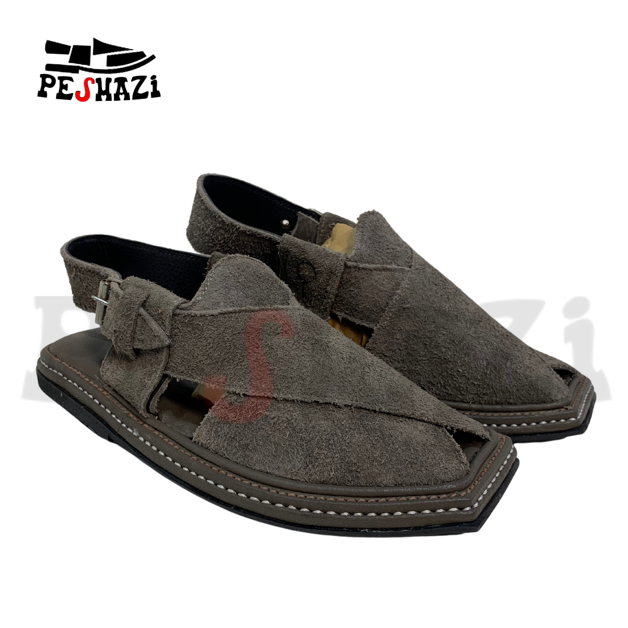 Handcrafted Grey Suede Leather Chappal – Luxury for Your Feet