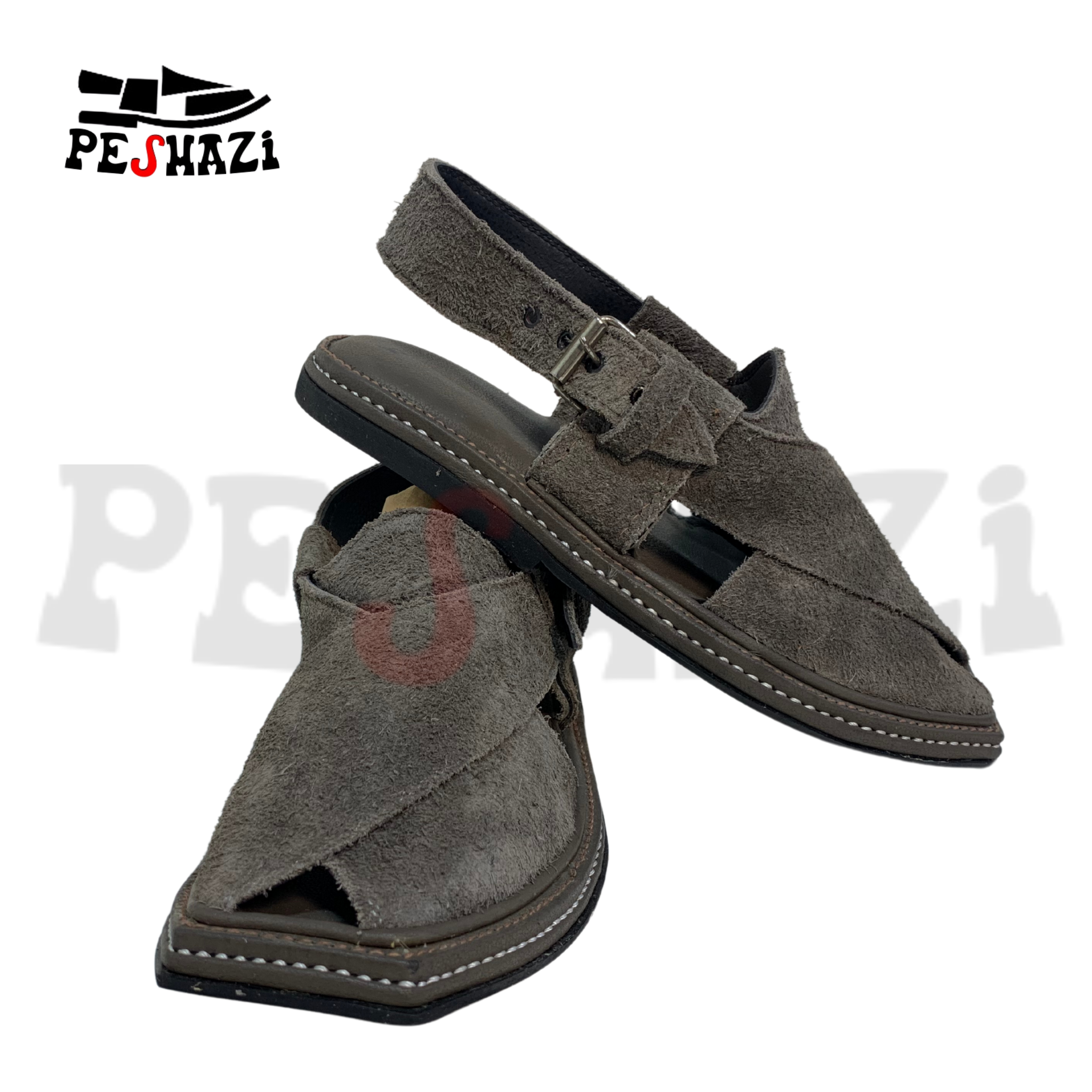 Handcrafted Grey Suede Leather Chappal – Luxury for Your Feet