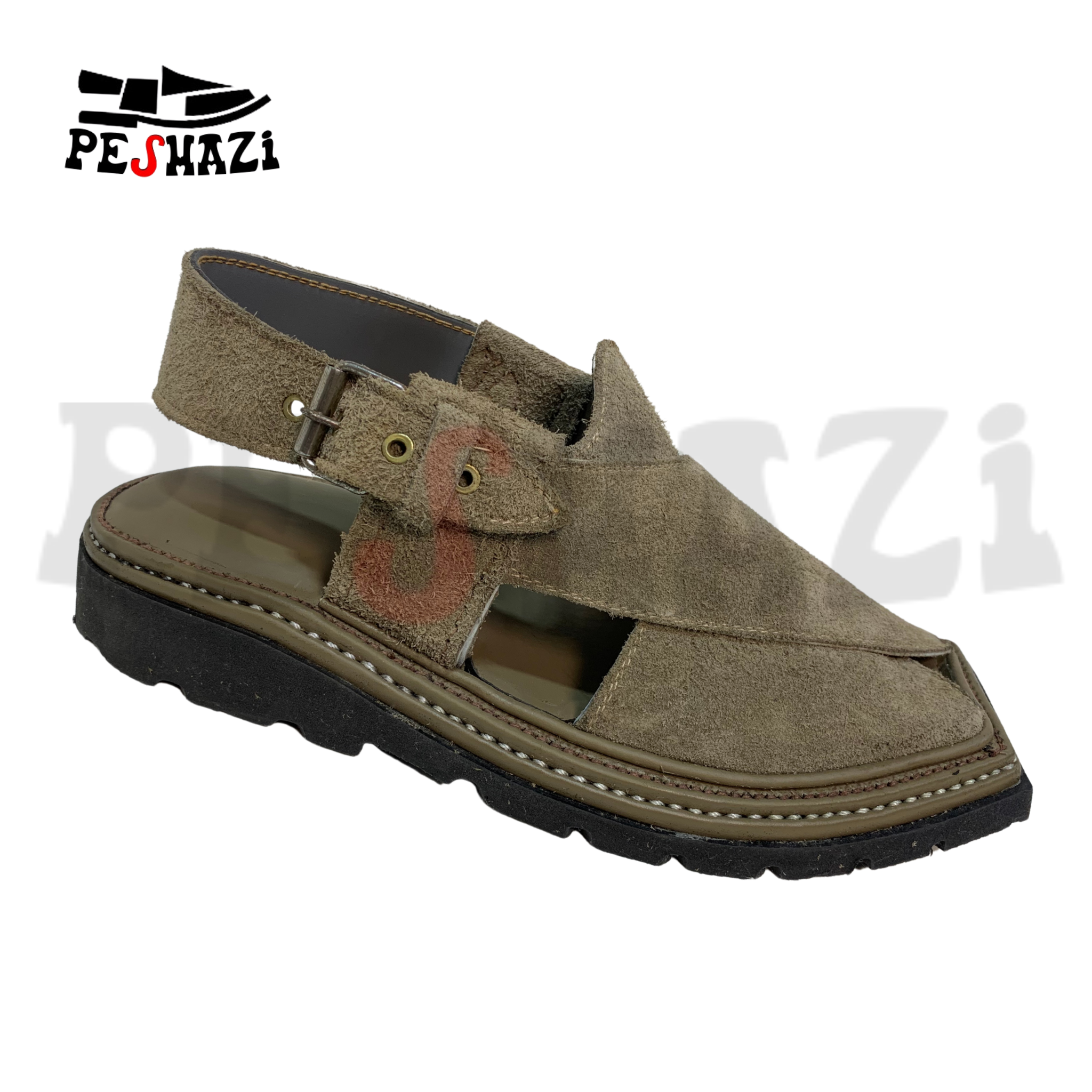 Light Gray Suede Double Sole Chappal – Durable Double Sole Finish