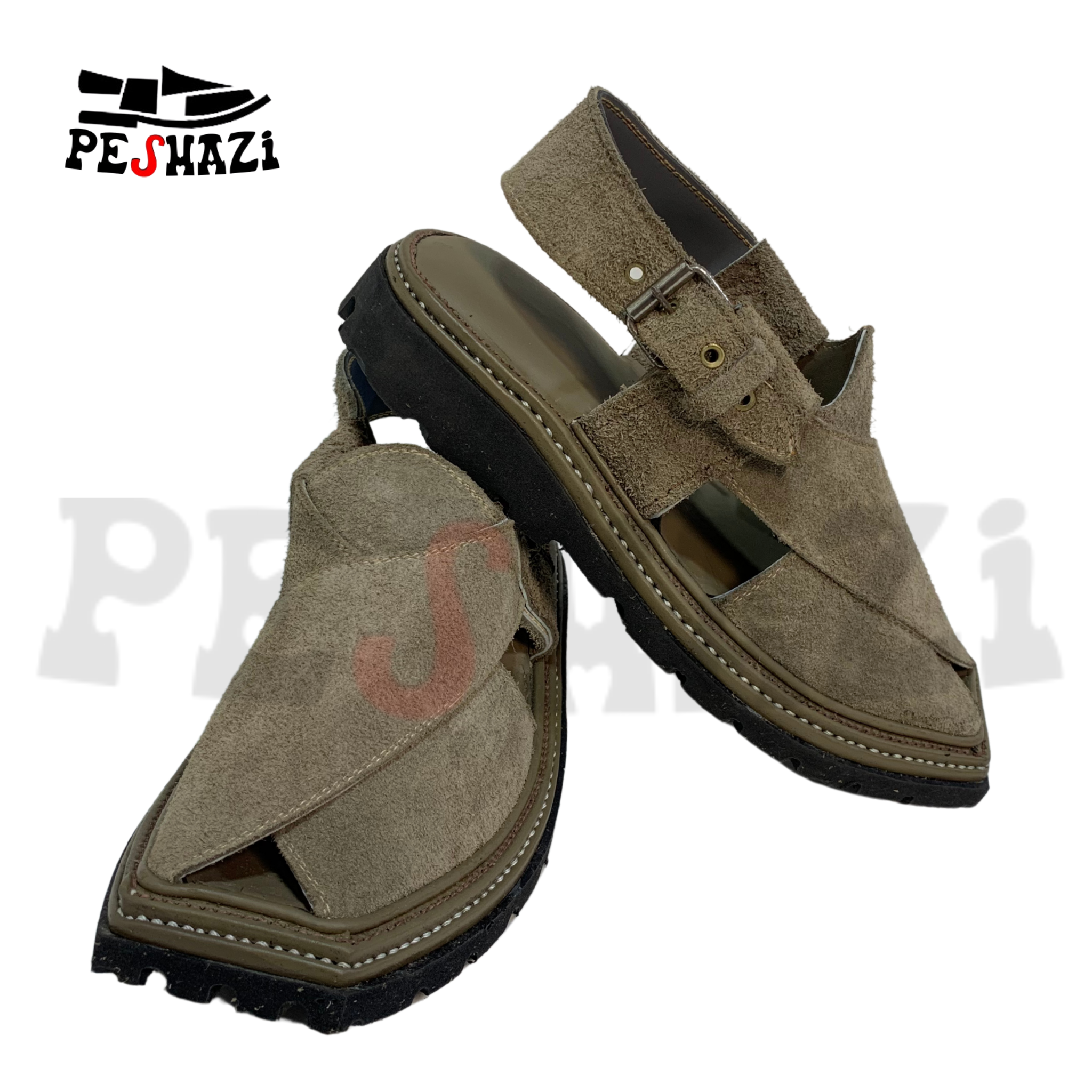 Light Gray Suede Double Sole Chappal – Durable Double Sole Finish