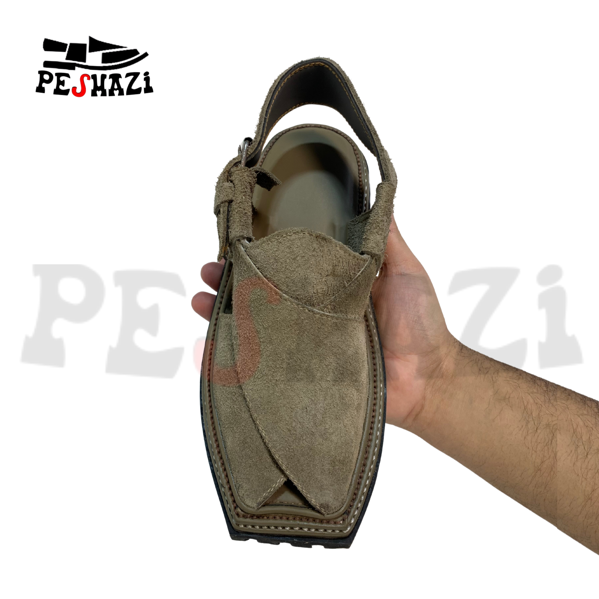 Light Gray Suede Double Sole Chappal – Durable Double Sole Finish