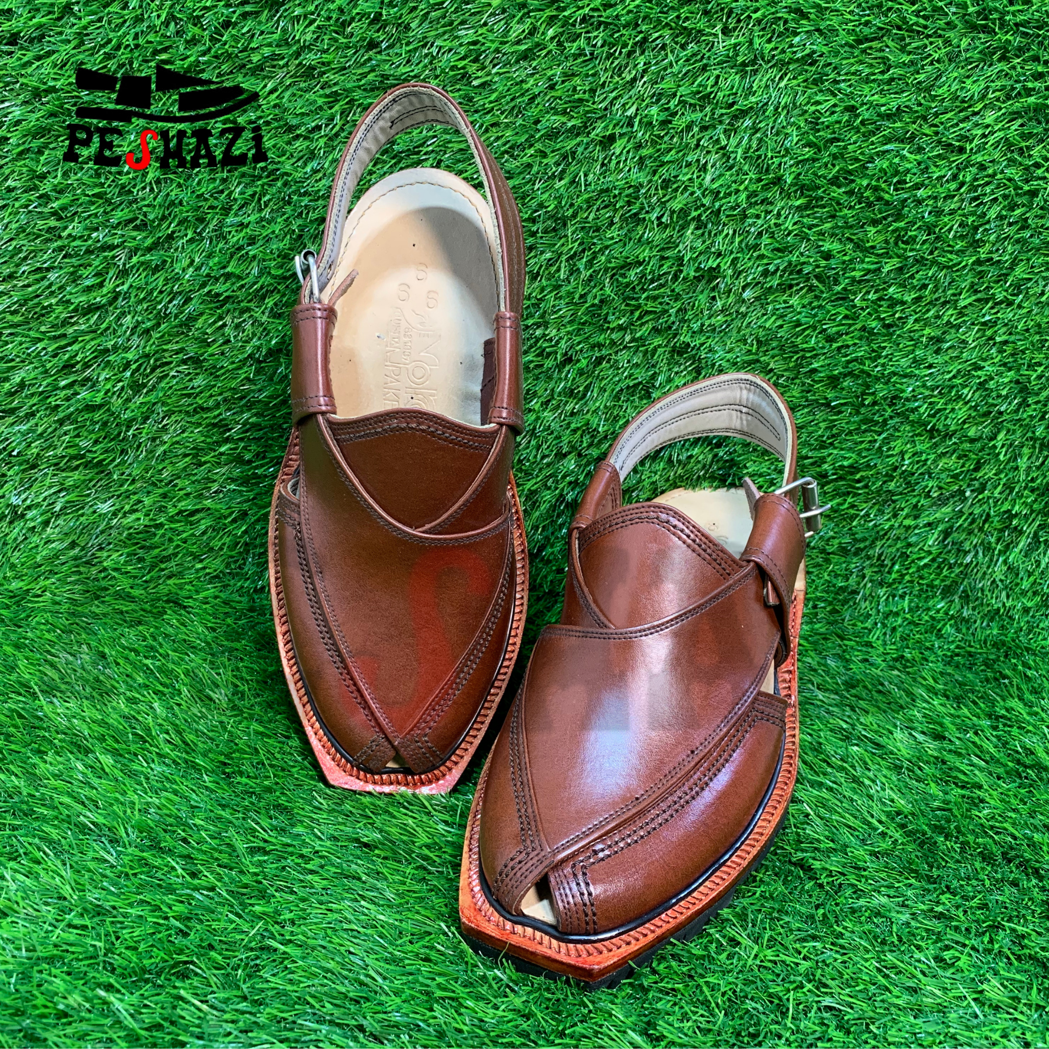 Handcrafted Brown Norozi Chappal – Double Sole, Quetta Artisan Craft